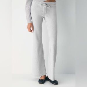 🆕 NWT Sunday Best Wildflower Light Gray Knit Flare Drawstring Pants